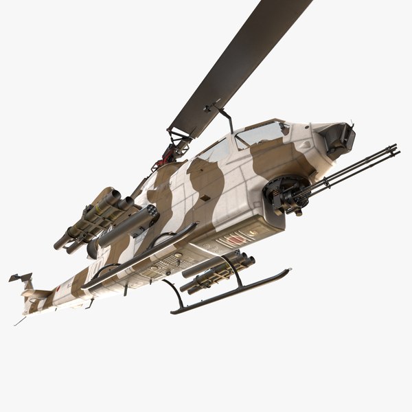 3D model Bell AH-1S Cobra JGSDF Winter Complex Animation