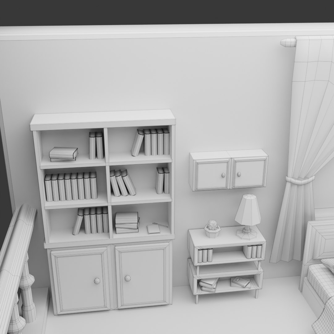 3D Model Interior Design Cartoon Style Low-poly 3D Model - TurboSquid ...