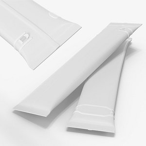Pillow Shape Aseptic Pack with Tear Off Tab 3D model