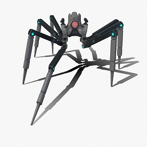 3D spider bot v3 rigged and animated model