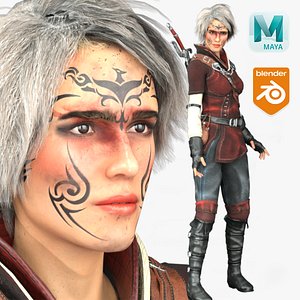 3D model Realistic Rigged Medieval Action Girl-jayasmin Character 3D Model