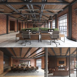 Industrial Office Interior 3D