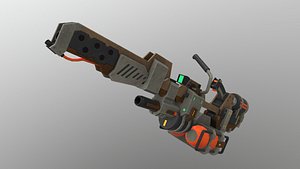 Flame Gatling Gun Level 3 3D model