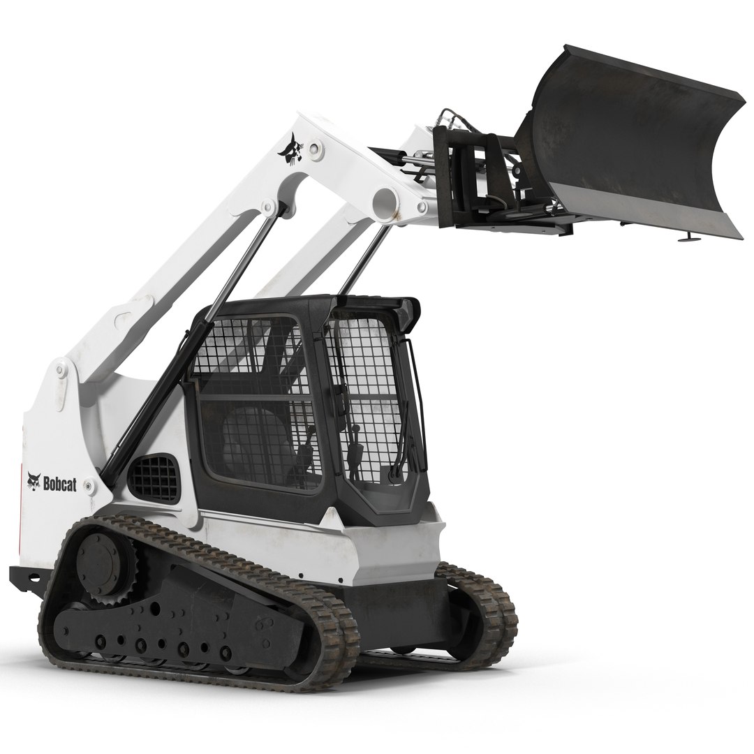 Compact Tracked Loader Bobcat With Blade Rigged 3D Model 3D model preview