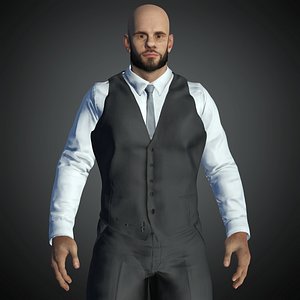 Realistic Business Suit Man 3D model