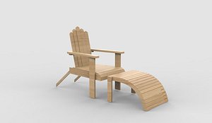 Adirondack Chair Teak 3D model 3D model