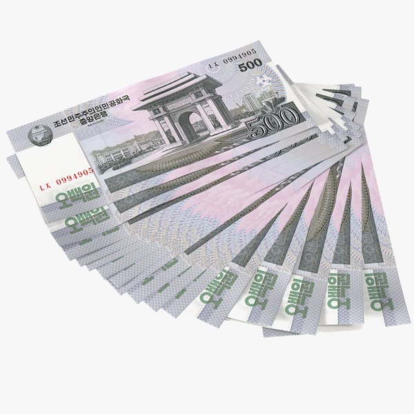 3D Fan of North Korea 500 Won Banknotes
