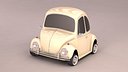 Cartoon Volkswagen Beetle 3D Model