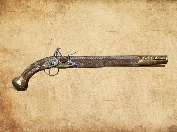 3D model Flintlock Blunderbuss 01 Classic VR / AR / low-poly