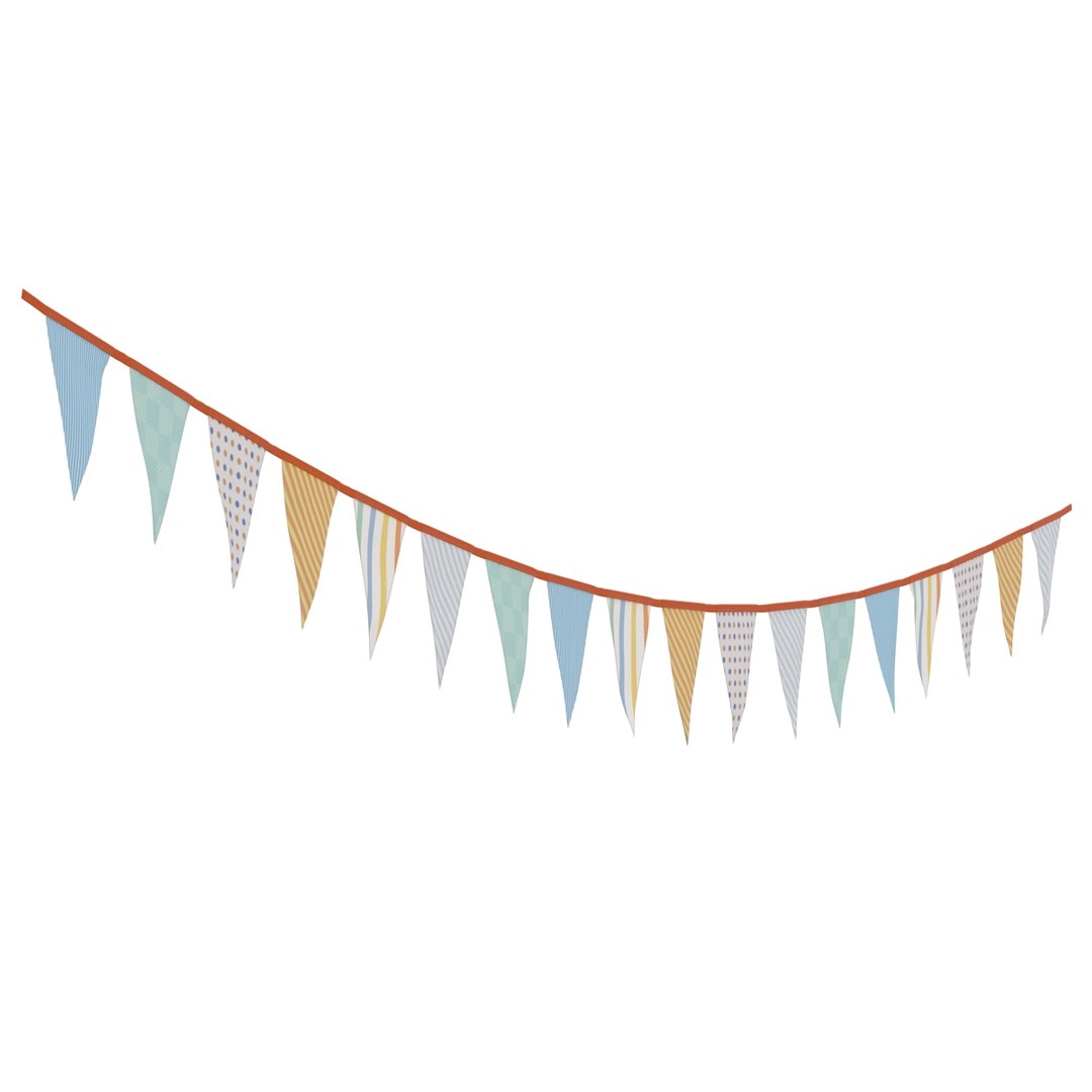 3d 3ds Triangle Flag Banner 3