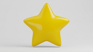 Star round simple 5 pointed cartoon icon symbol
