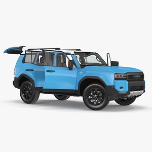 Toyota Land Cruiser 2024 Blue Color Rigged 3D