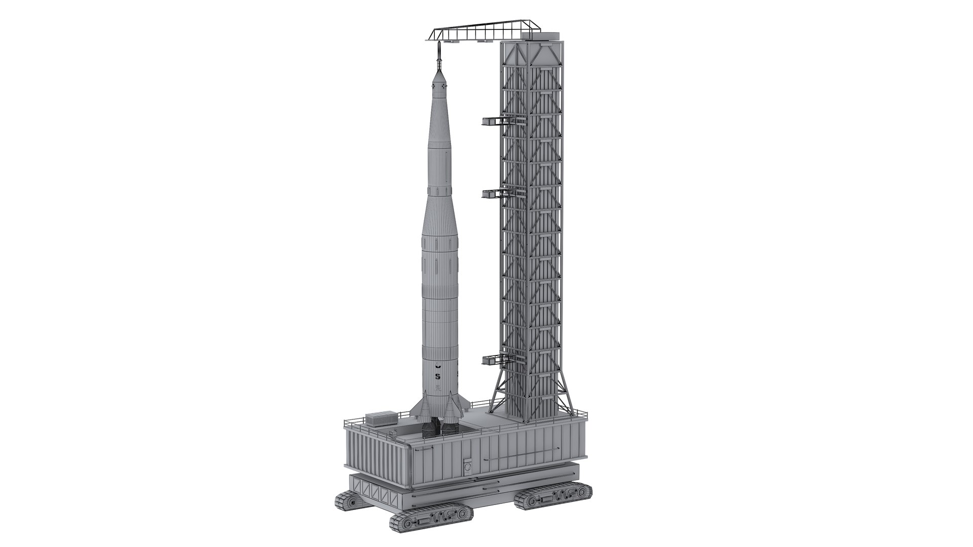 Saturn V Rocket On Launch Base 3D - TurboSquid 2324527