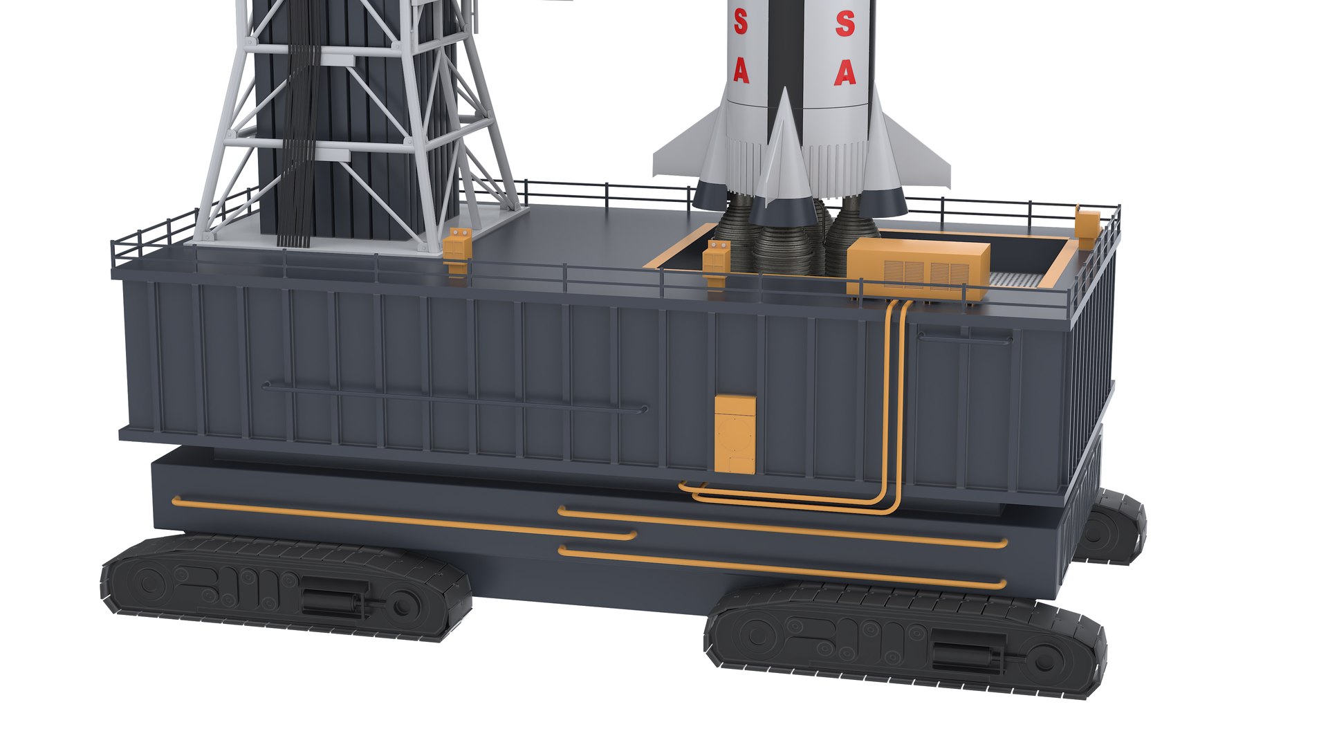 Saturn V Rocket On Launch Base 3D - TurboSquid 2324527