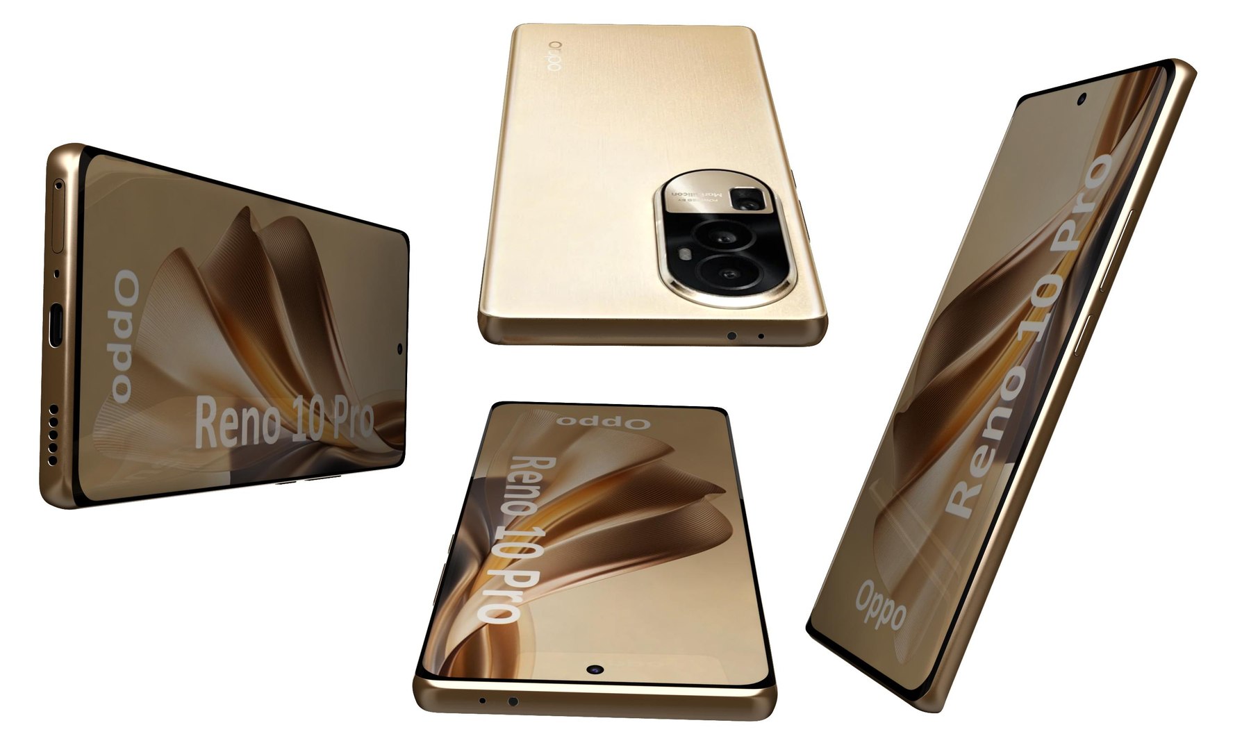 3D OPPO Reno 10 Pro Gold Model - TurboSquid 2085499