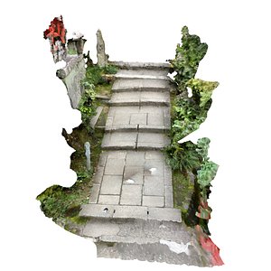 3D Japanese Stairs Shrine model