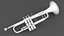 3D bach stradivarius 180s37 trumpet model