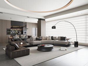 modern living room 3D model