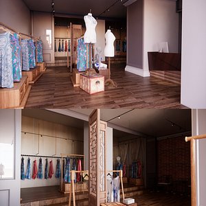 Clothing Store interior -B1 3D