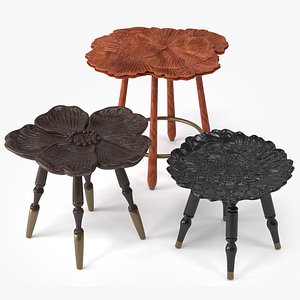 WOODEN FLOWER STOOL 3D model