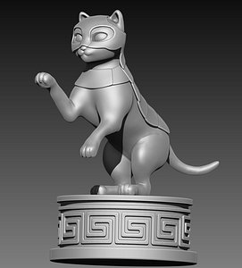 Cat in armour 3D print model