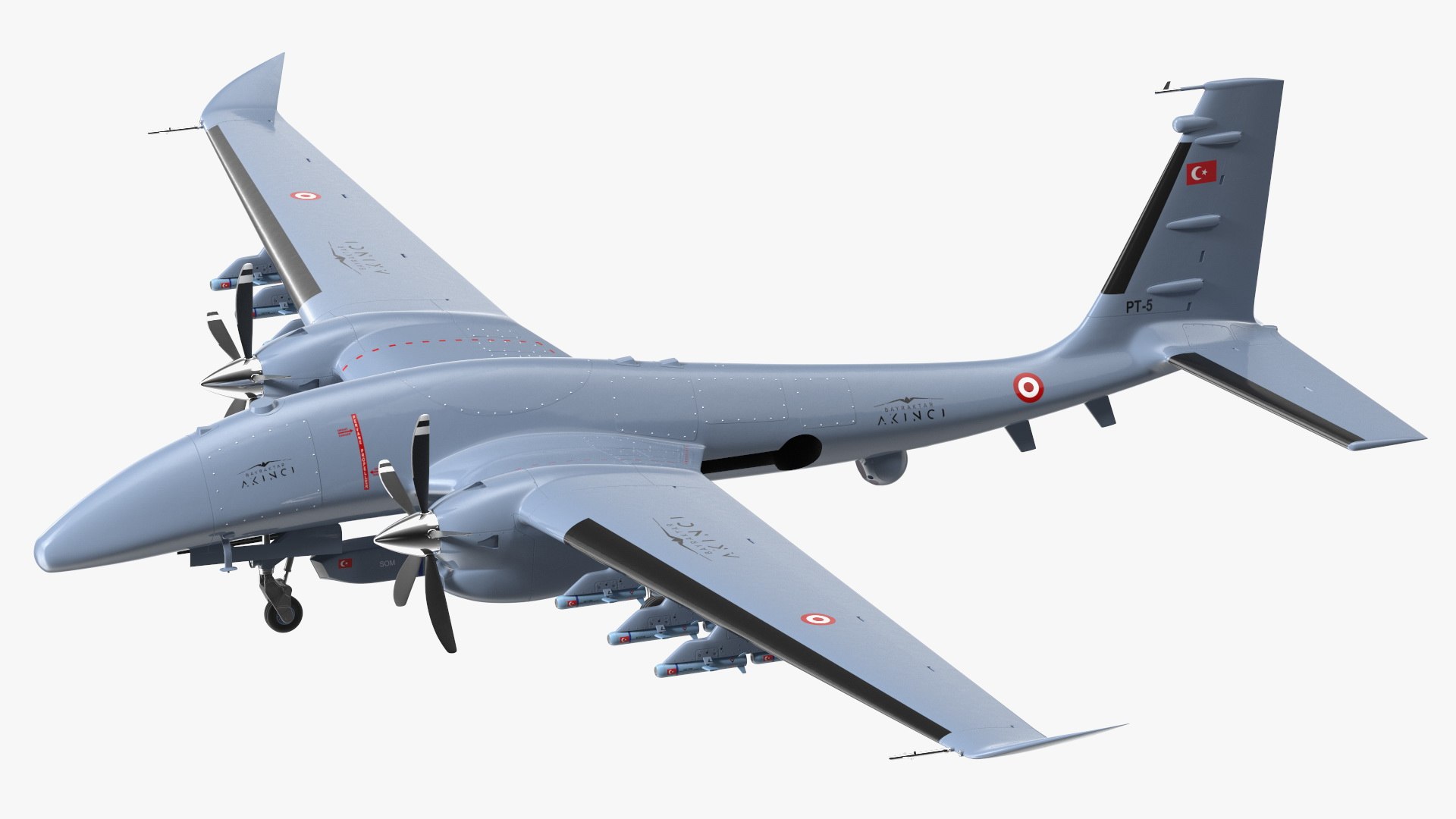 Baykar Bayraktar Akinci Rigged for Maya 3D model preview