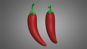 Hot Pepper Chili fields vegetable fields farmland fiel 3D model