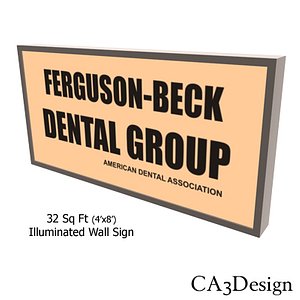 illuminated wall sign 3d model