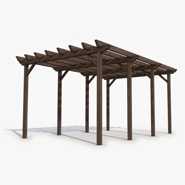 Wooden Pergola 2 3D Model model