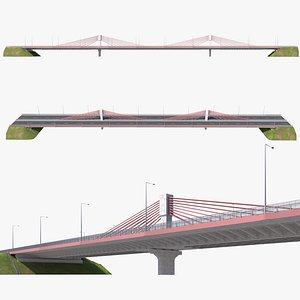 Bridge span with a suspension structure 3D