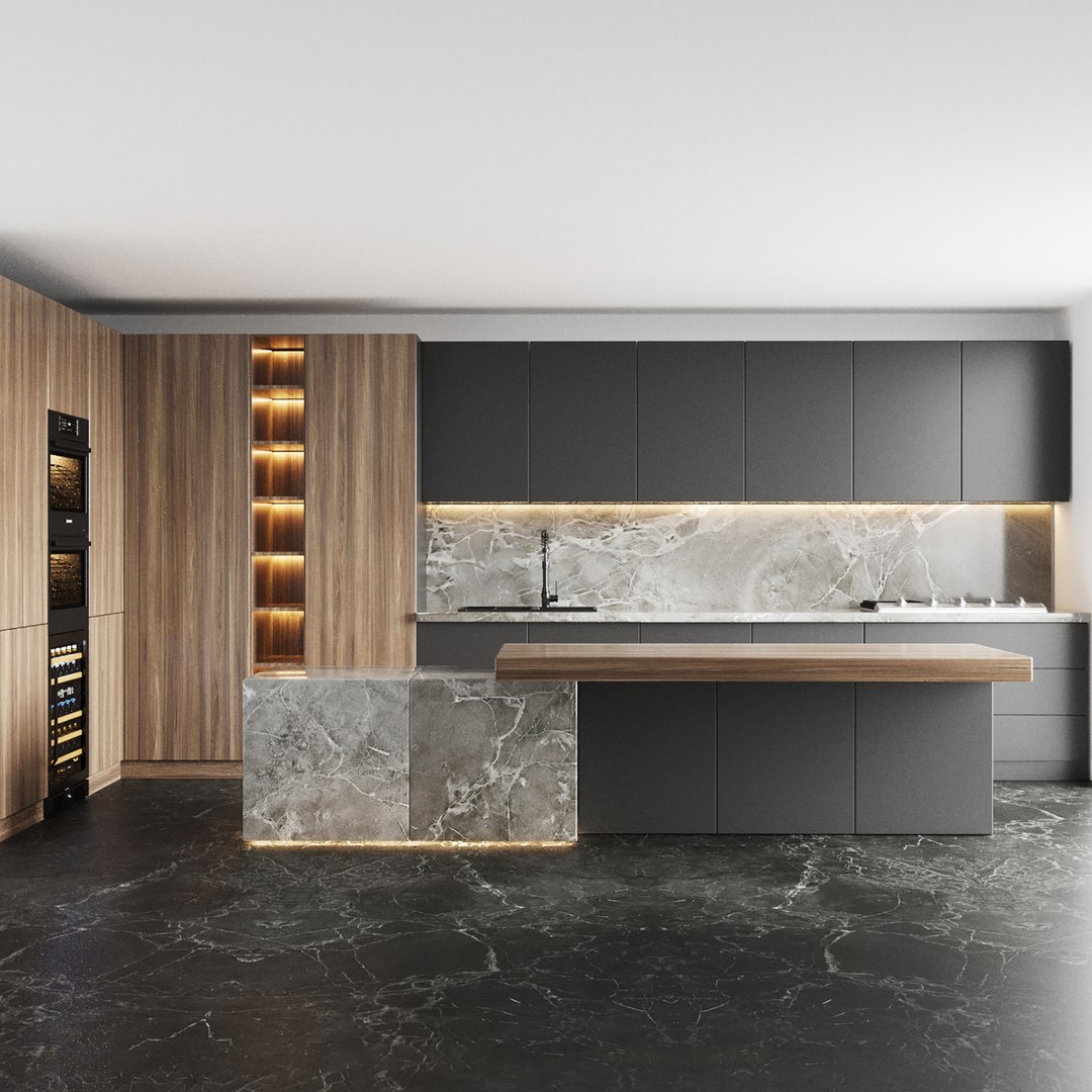 3D Model Modern Kitchen 011 - TurboSquid 1856012