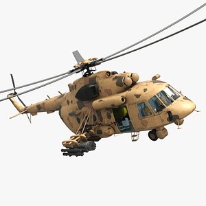 3D model Utility Military Helicopter Desert Rigged