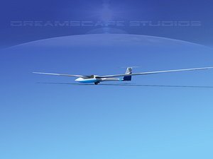 3d asw 22 sailplane model