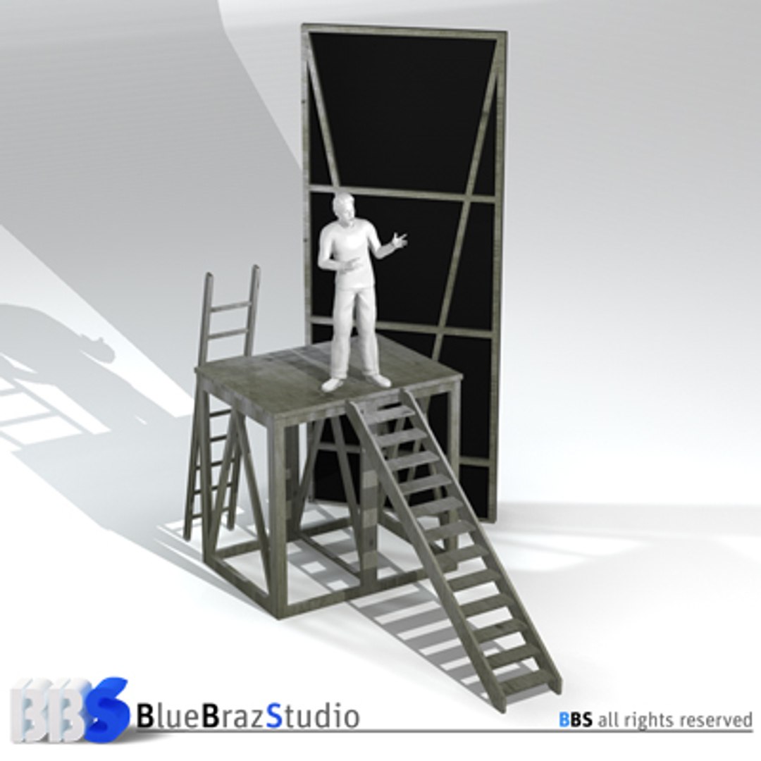 Theatre Ladders Scene 3d Model