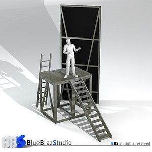 theatre ladders scene 3d model