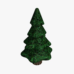3D Cartoon coniferous tree