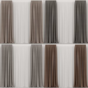 curtains brown 3D model