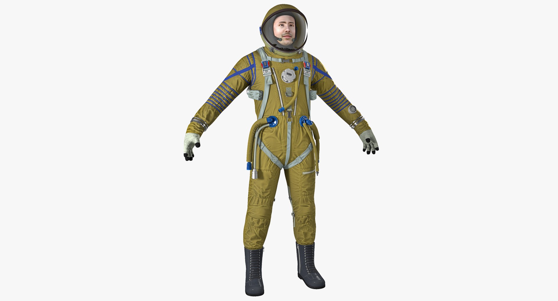 Astronaut Wearing Space Suit Strizh 3D Model 3D model preview
