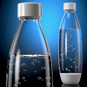 Bottle of Carbonated Water Filled White