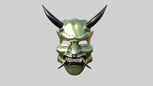 Oni Mask 06 Golden - Hannya Fantasy Character Design