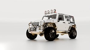 Jeep Wrangler Unlimited Rubicon Equipped 3D Model  Off-Road SUV  Realistic Blender 3D model