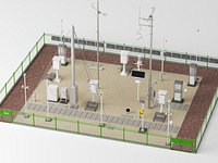Weather Monitoring Station 3D Model Environmental Sensor Equipment Pack