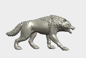3D wolf figurine model