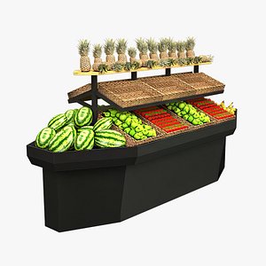3D vegetables and fruits boat shape stand model