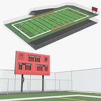 American Football Field with Markings