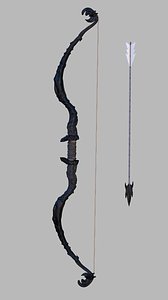 3d fantasy bow arrow