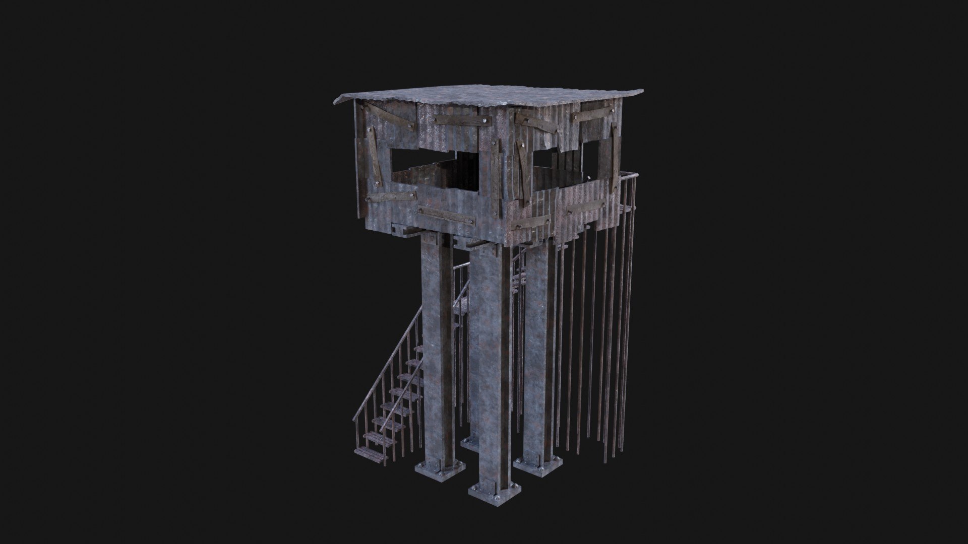 POST APO WATCHTOWER IMPROVISED SURVIVAL PLATFORM FORT SHELTER 3D ...