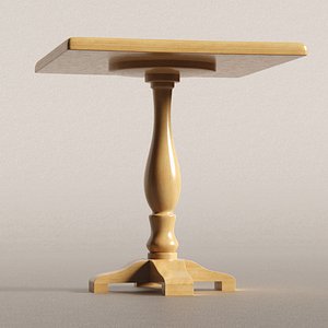3D Cafe Bistro Wooden Table model