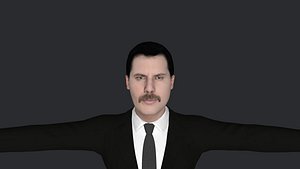 Freddie Mercury Hyper Realistic Full Body Fully Rigged 3D Character