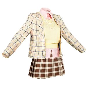 Outfit Vintage Clueless Pink Yellow Clothing Women Vintage 90s